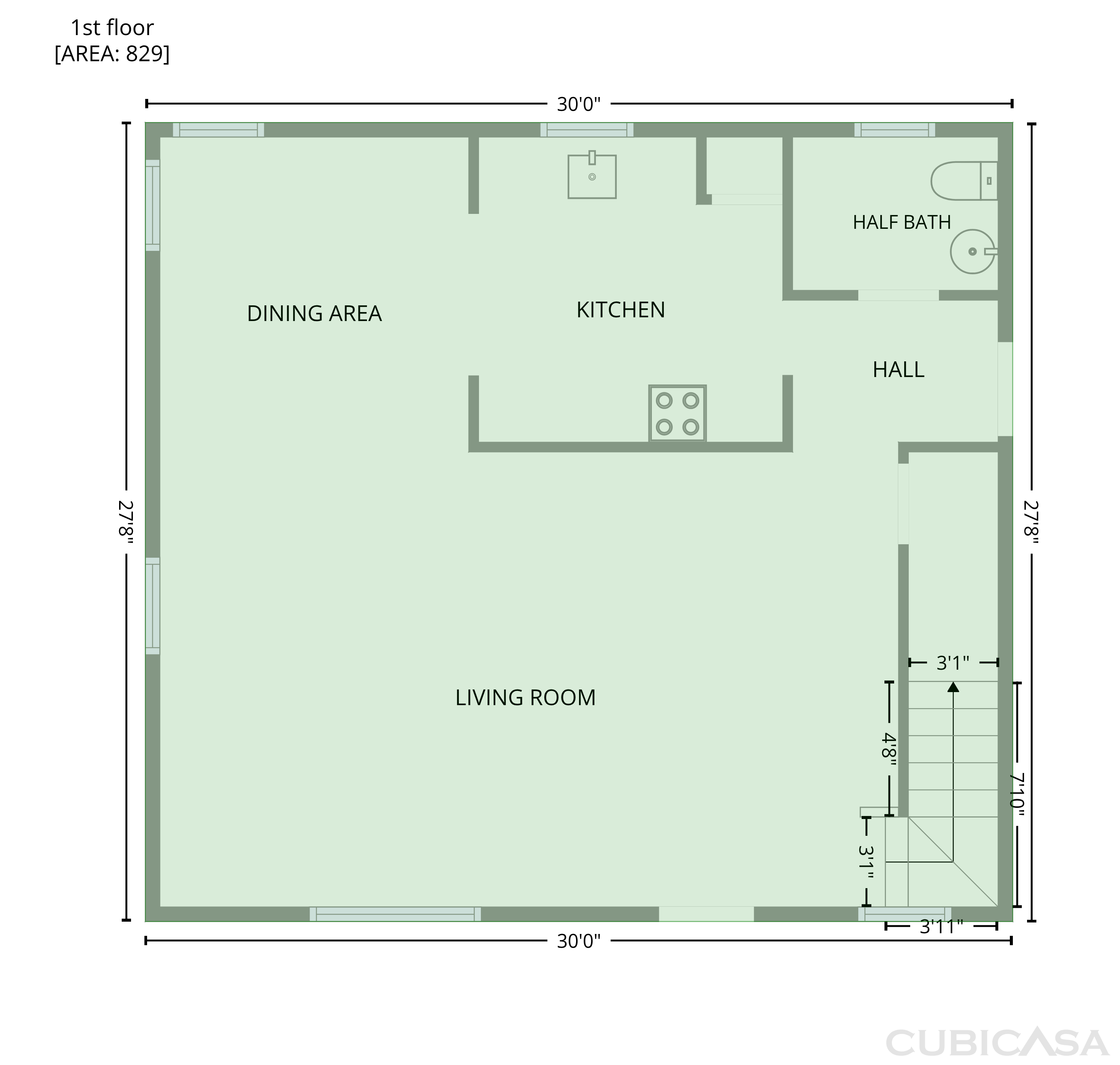 Main Floor of 2808 Lutz Ln, Durham, NC