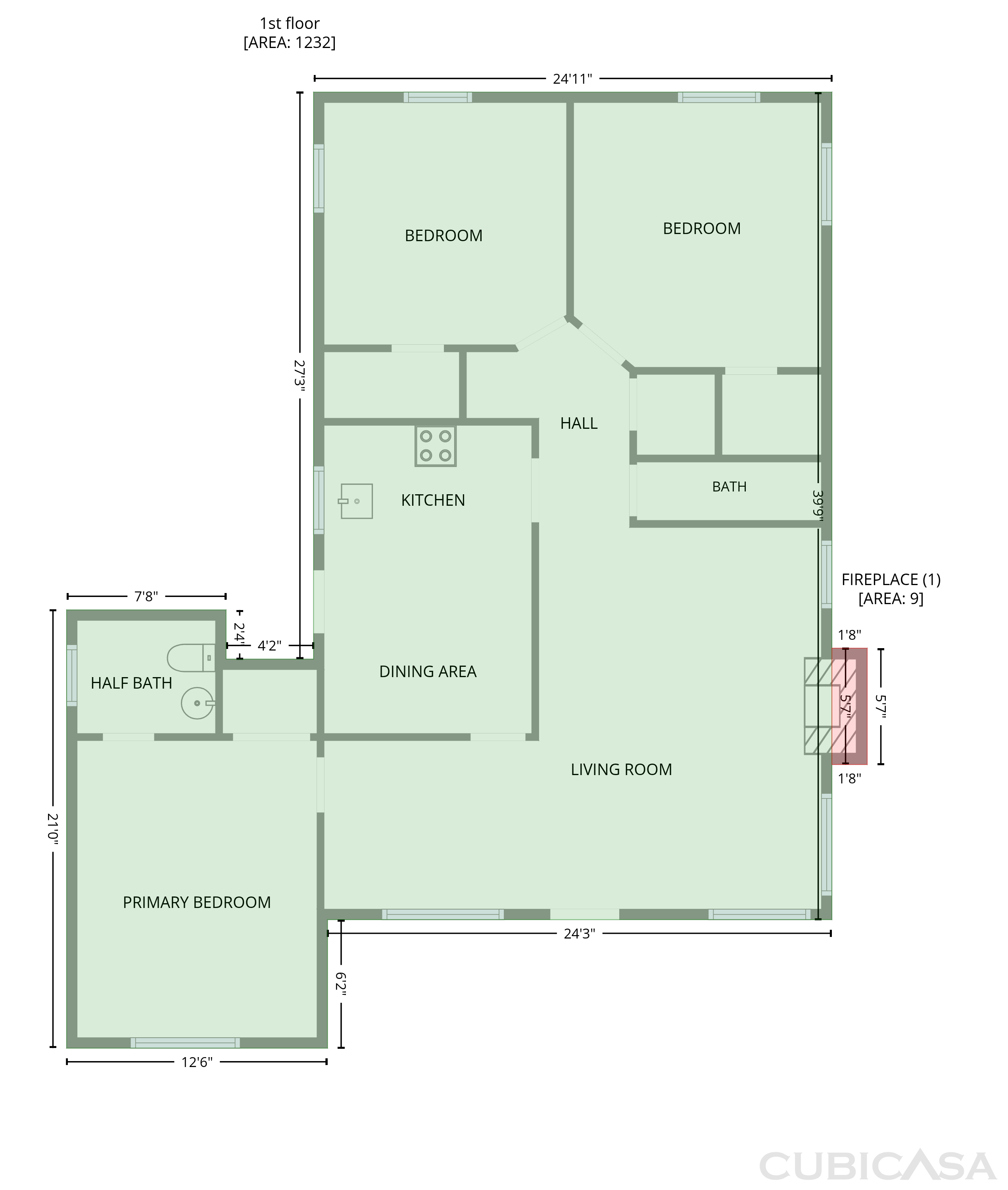 Main Floor of 18 Rhyne Ave, Winston Salem, NC