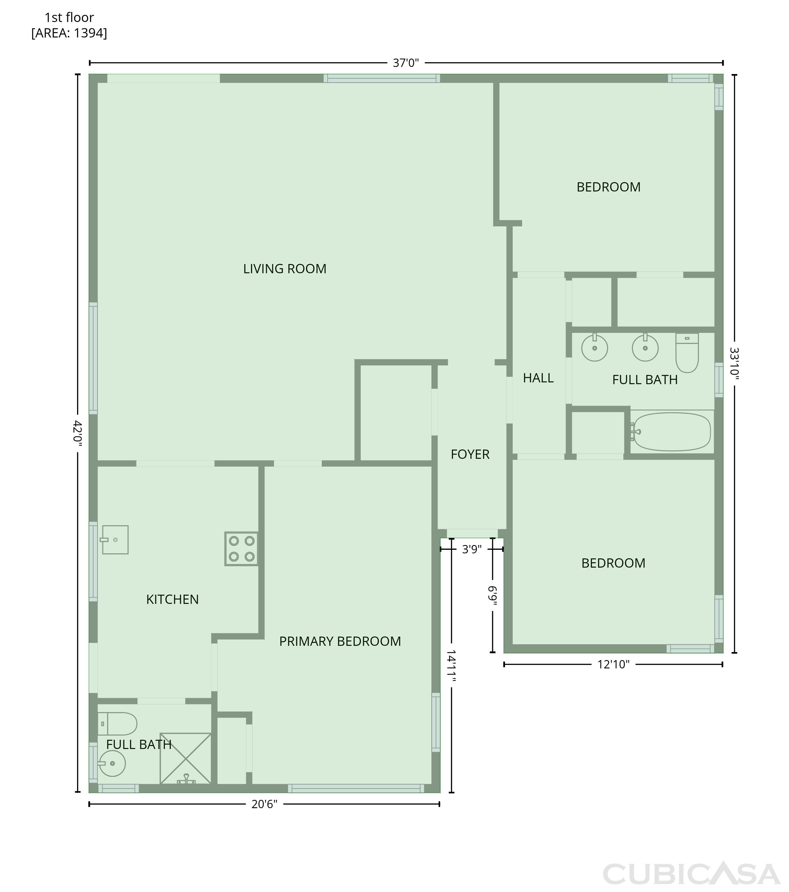 Main Floor of 1835 E Palm Ln, Phoenix, AZ