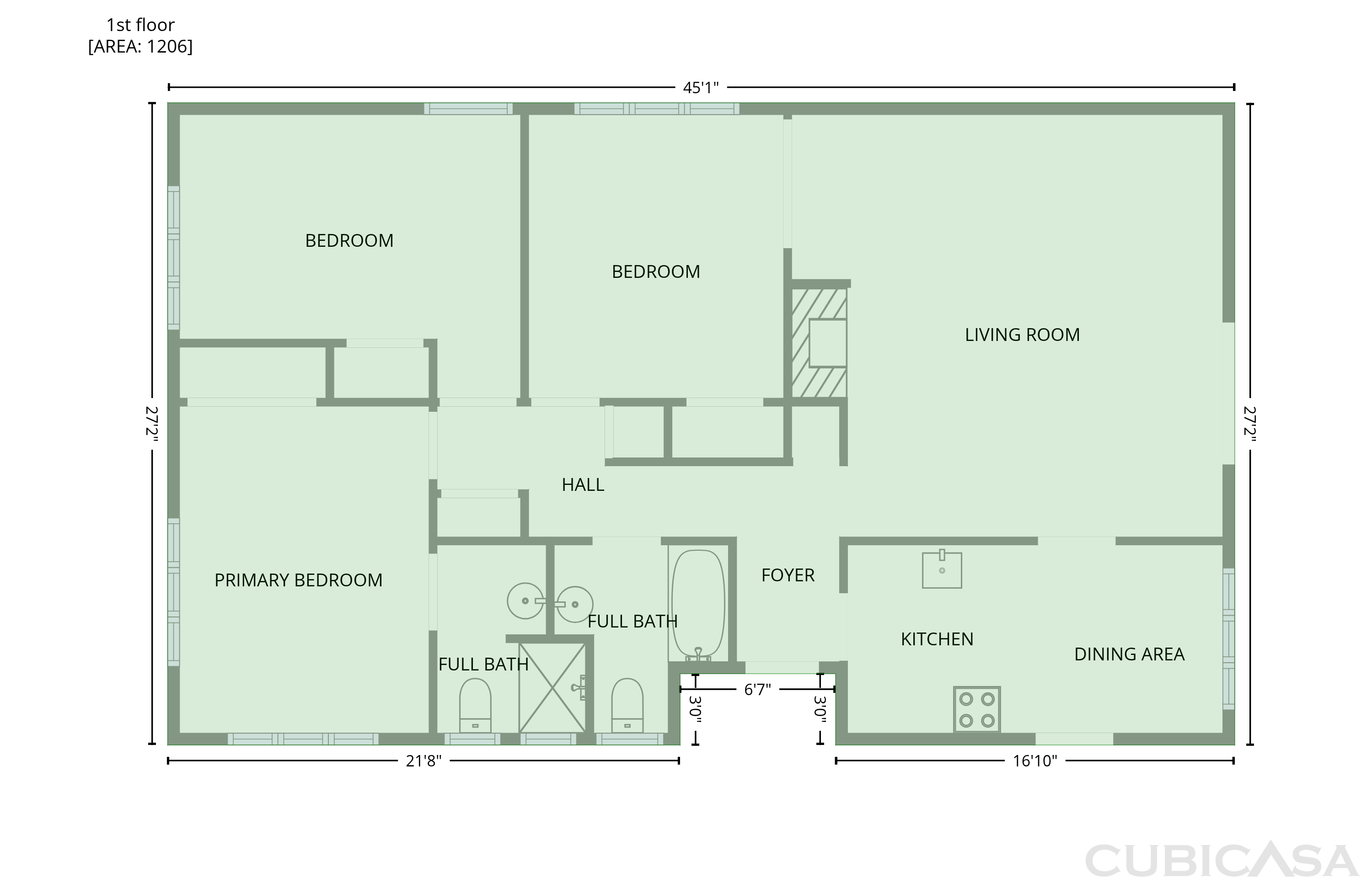 Main Floor of 5351 Bonniemae Way, Sacramento, CA