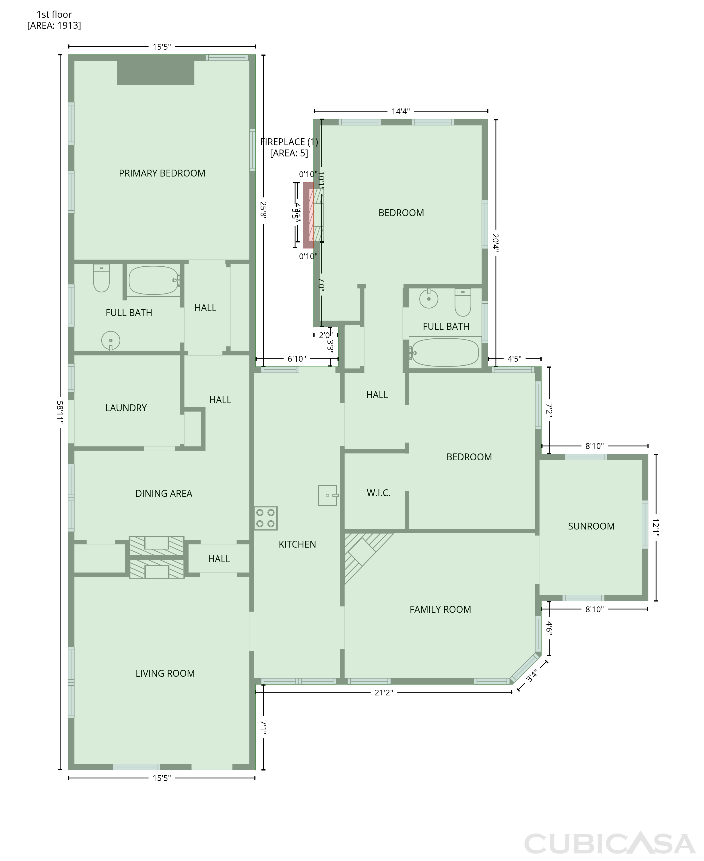 Main Floor of 809 Mary St, Waycross, GA