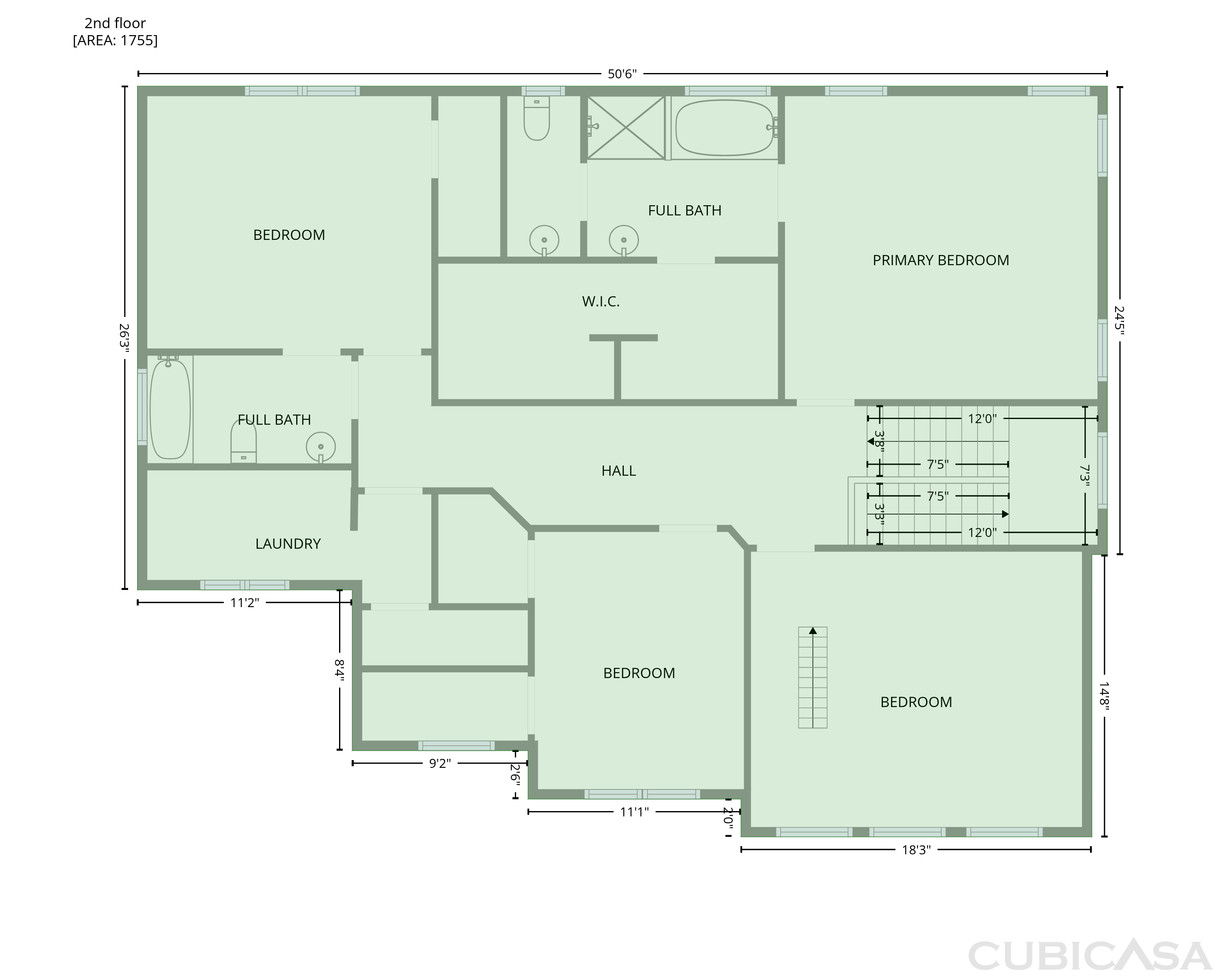 Second Floor of 8808 Sprouted Ln, Wake Forest, NC