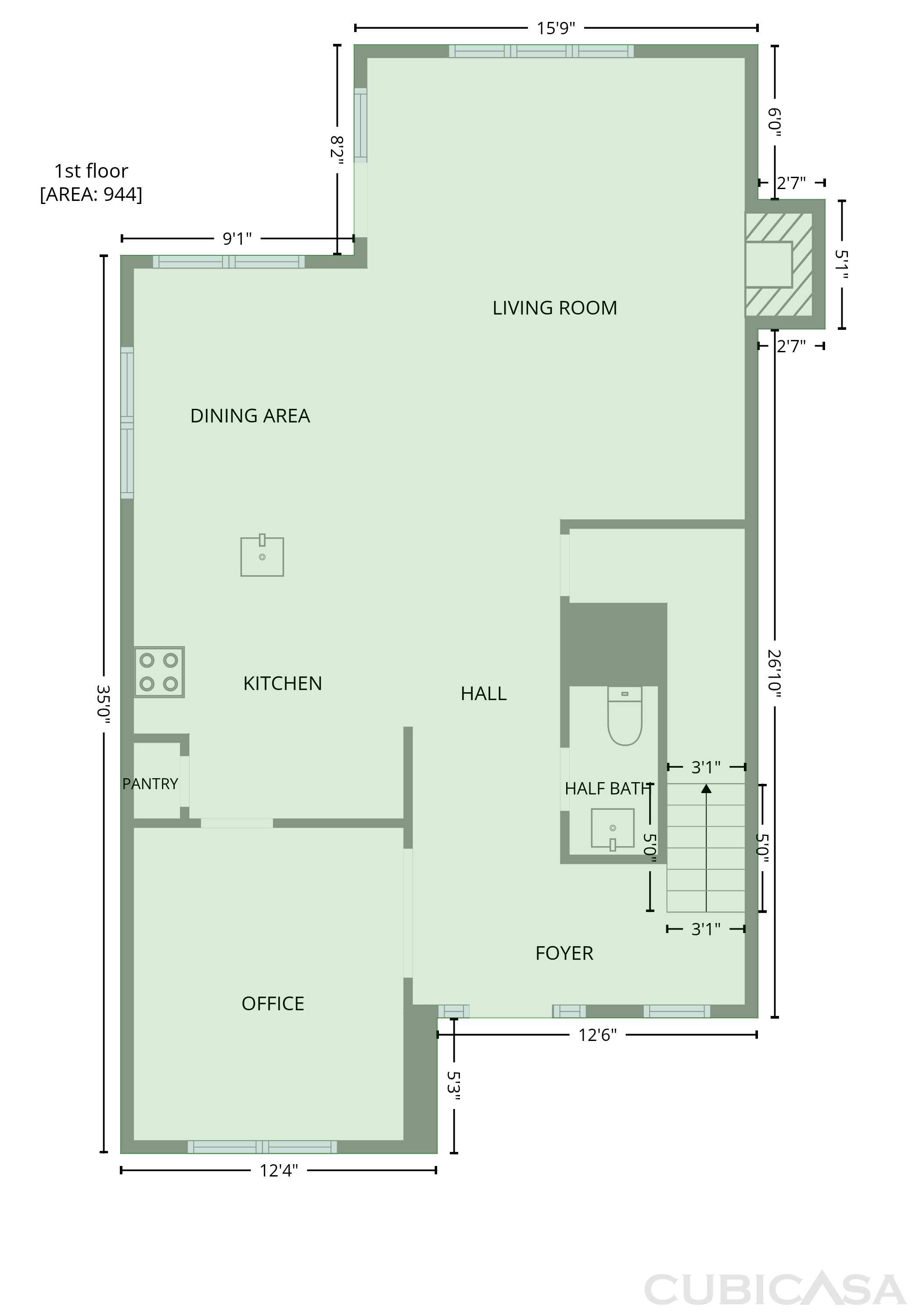 Main Floor of 1010 Holloway St, Durham, NC