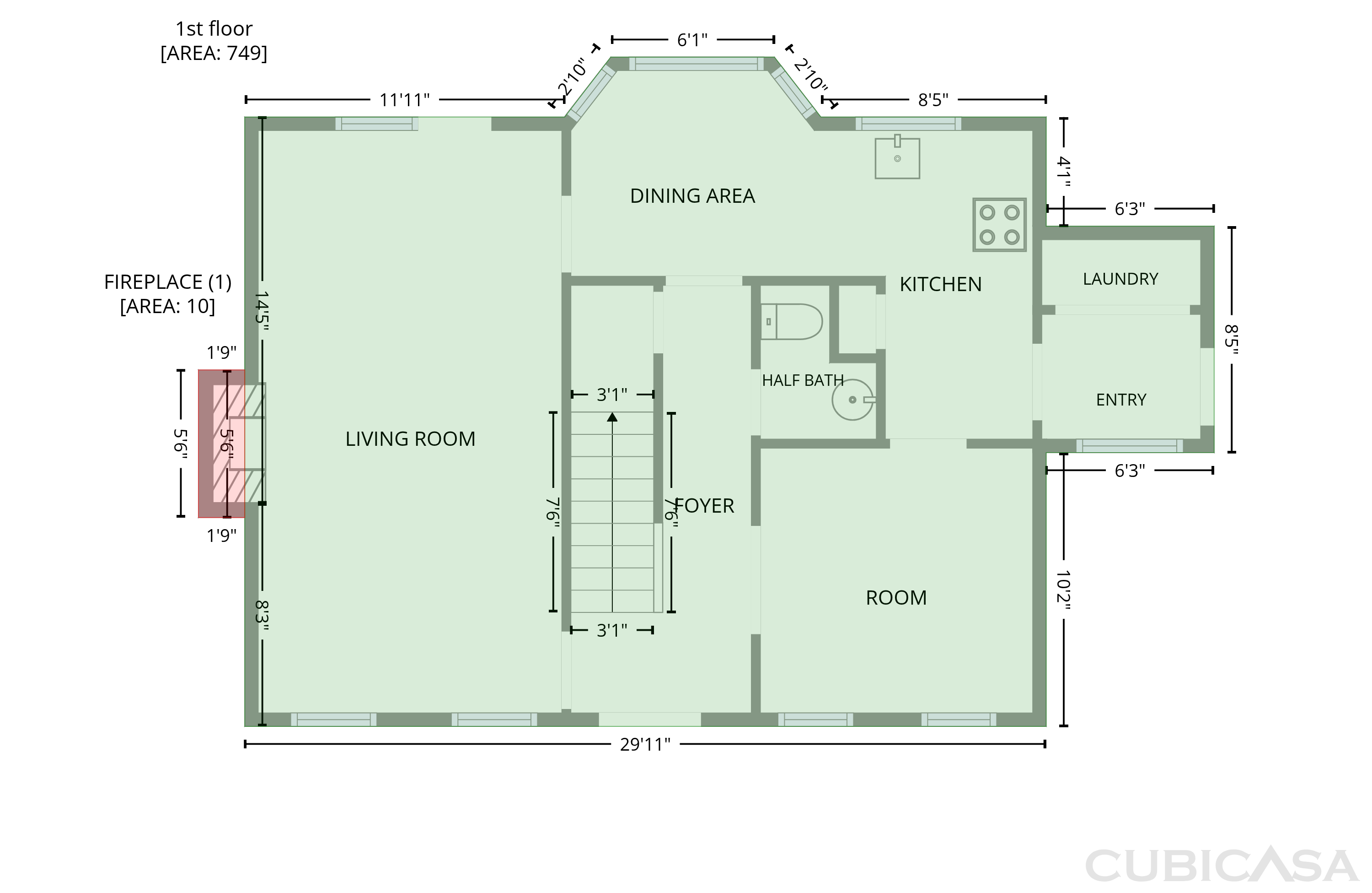 Main Floor of 423 Sherwood Ct, Eden, NC