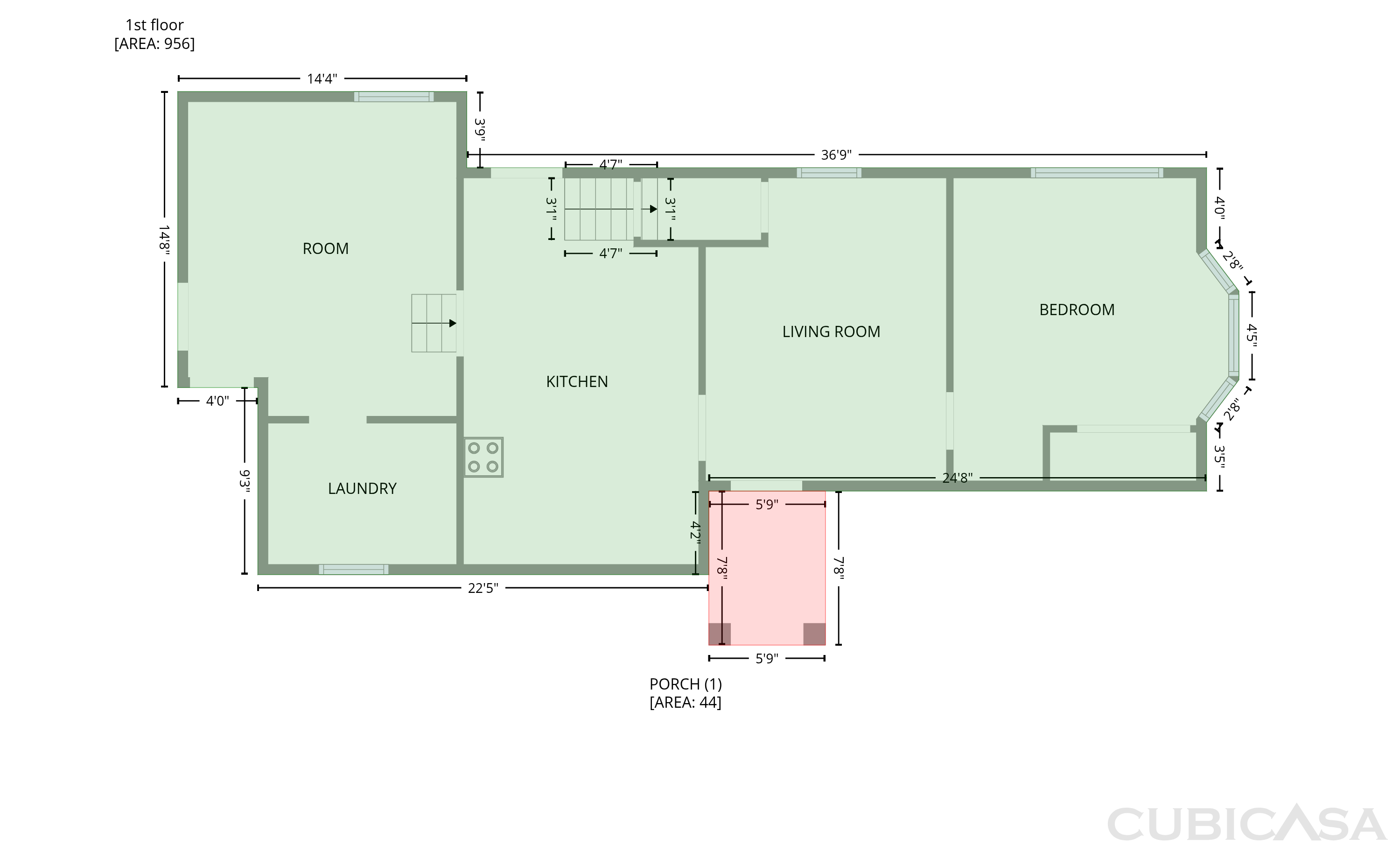 Main Floor of 207 E Park St, Trafalgar, IN