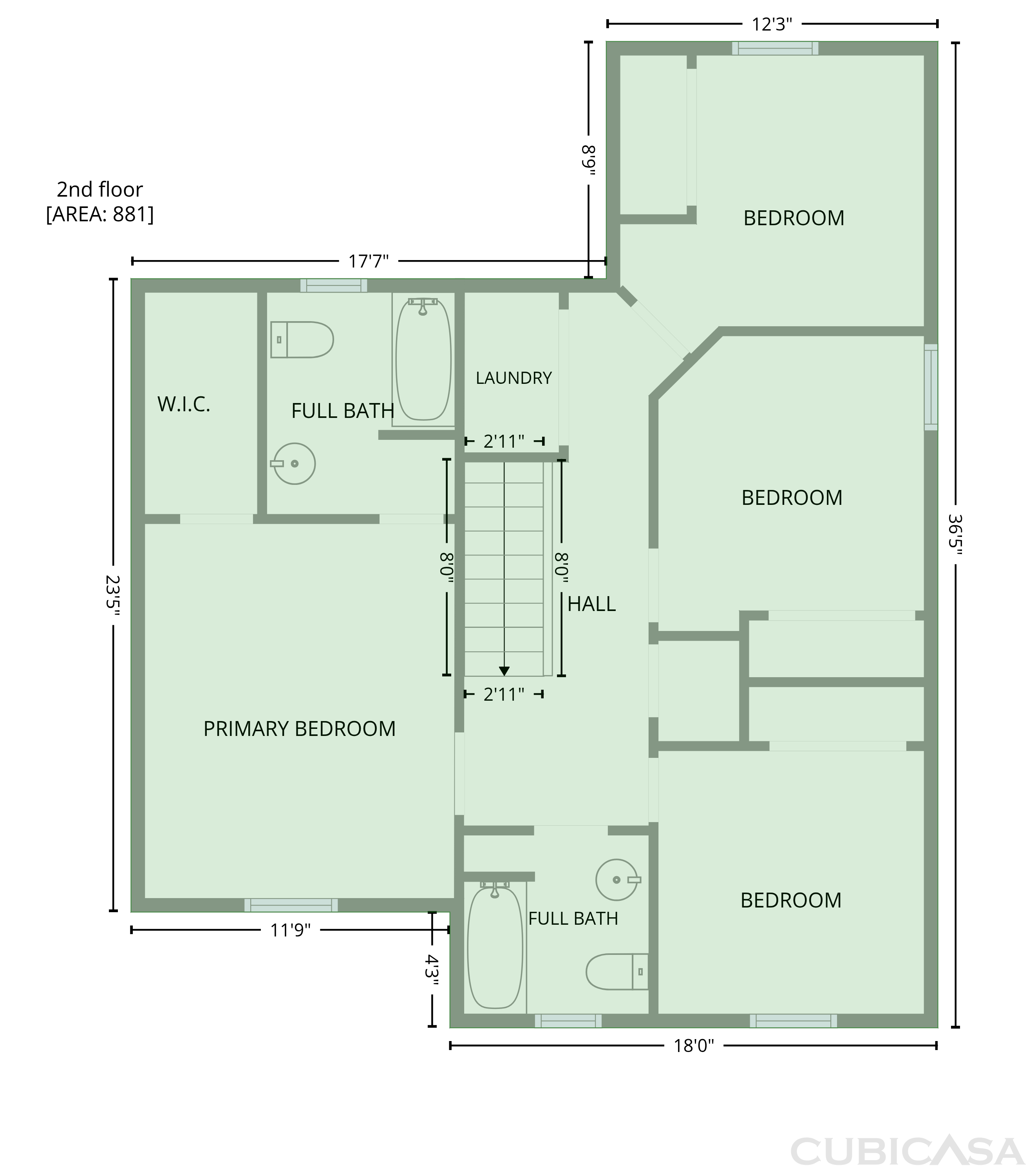 Second Floor of 7329 Hidden Creek Dr, Charlotte, NC