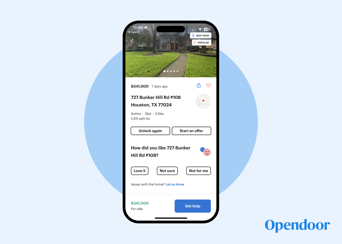 Opendoor App Home Feedback