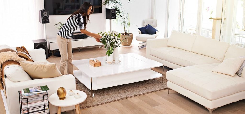 Staged living room in a residential home