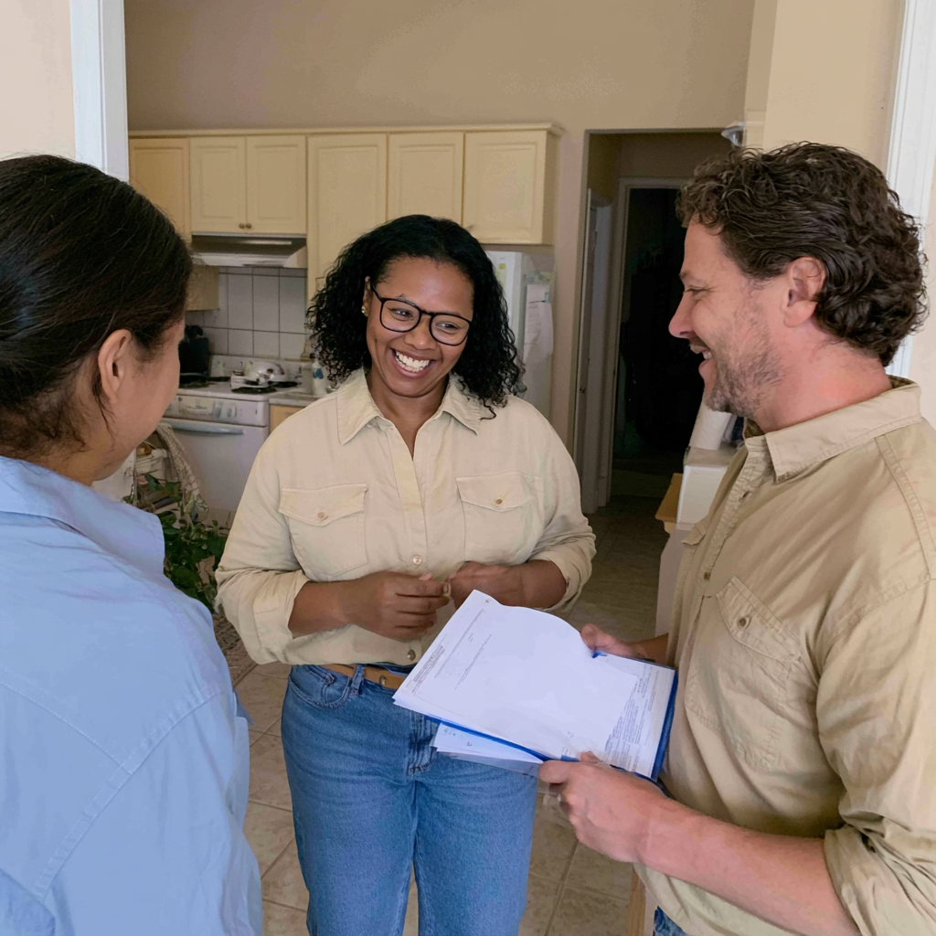 An Opendoor agent walking a client through a home